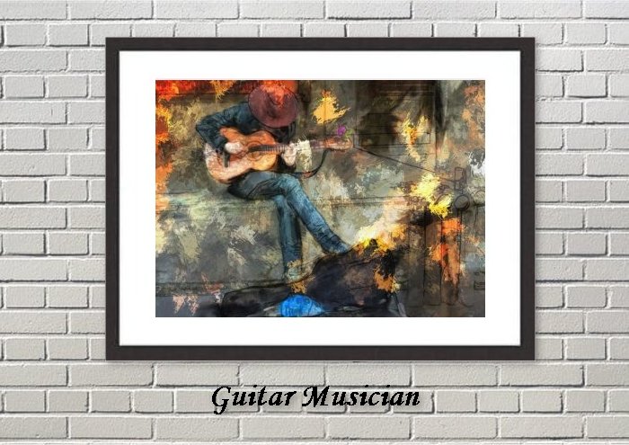 Guitar Musician Framed Print